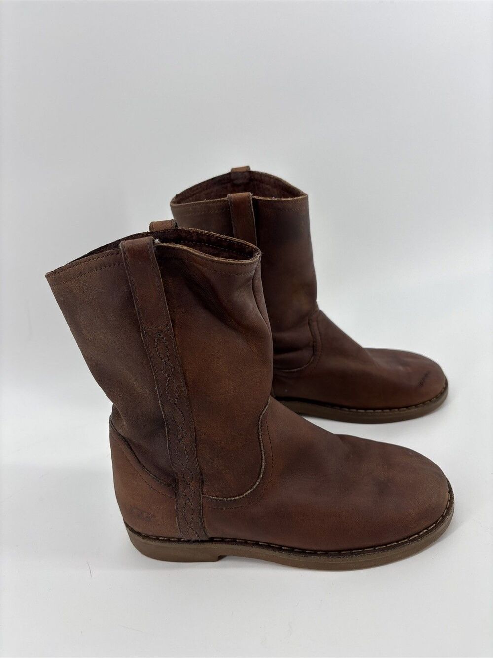 UGG Australia Blane Boots 1002069 Brown Leather Kids Shoes Size 13